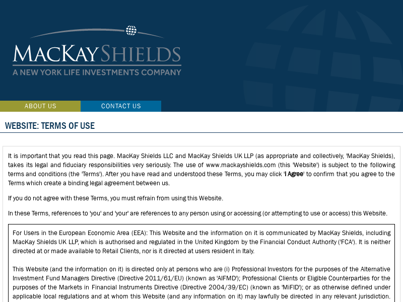 MacKay Shields | Terms and Conditions