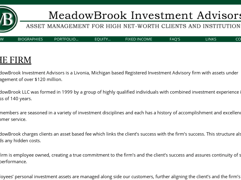 MeadowBrook Investment Advisors