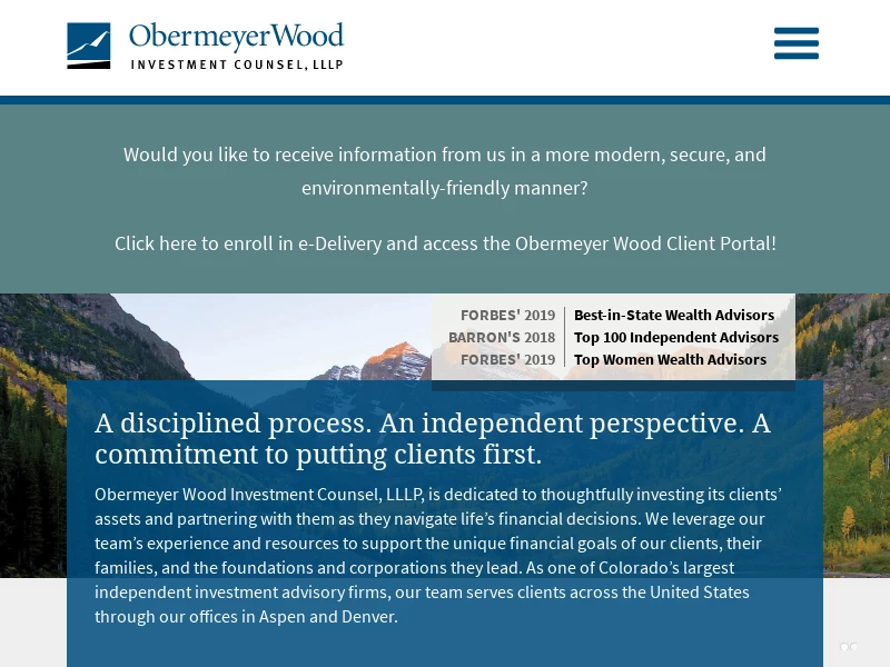 Investment Management Services Denver - Registered Investment Advisor — Obermeyer Wood Investment Counsel