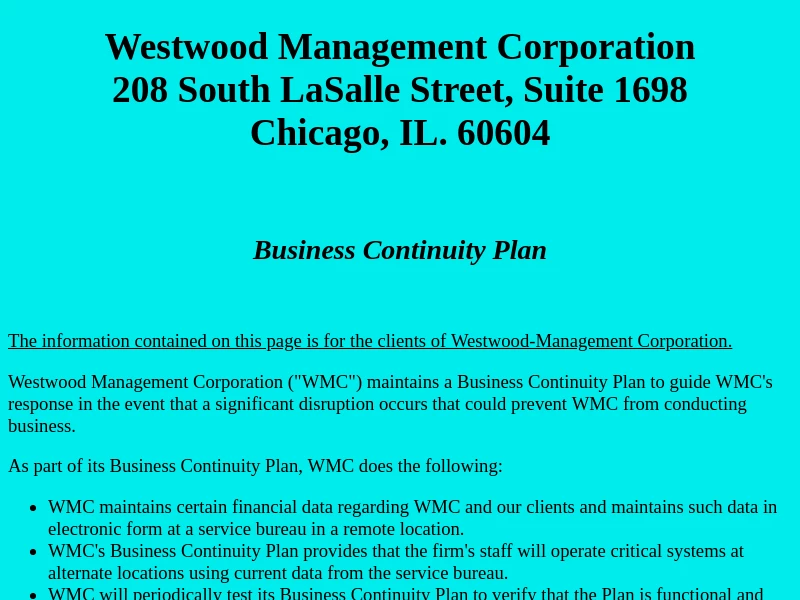 Westwood Management Corporation