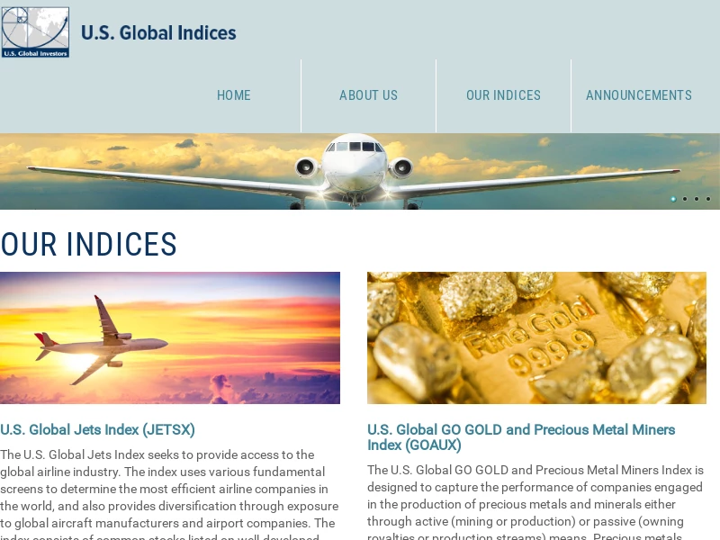 U.S. Global Go Gold and Precious Metal Miners Index | U.S. Global Indices