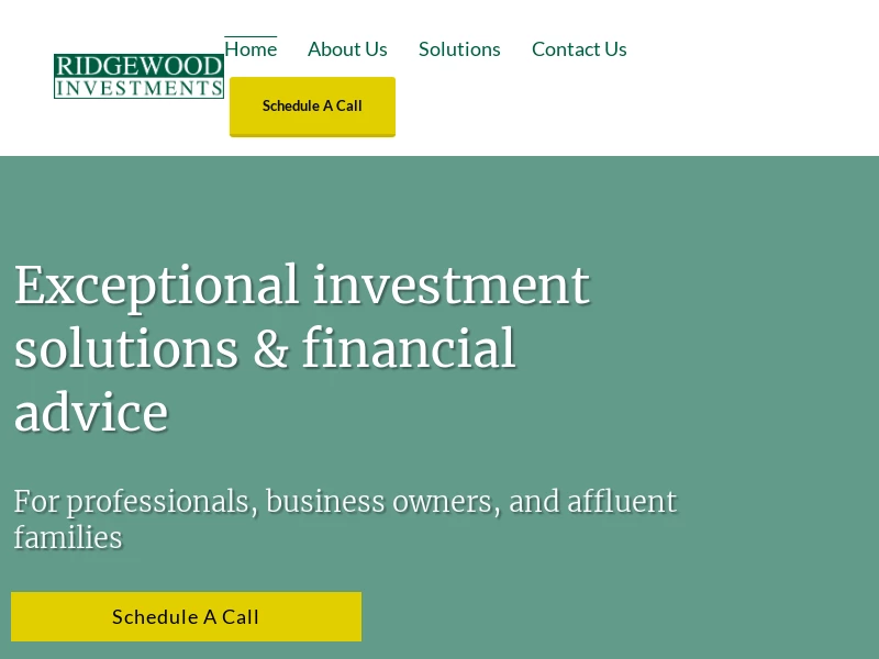 Ridgewood Investments: Financial Professionals for High Net Worth