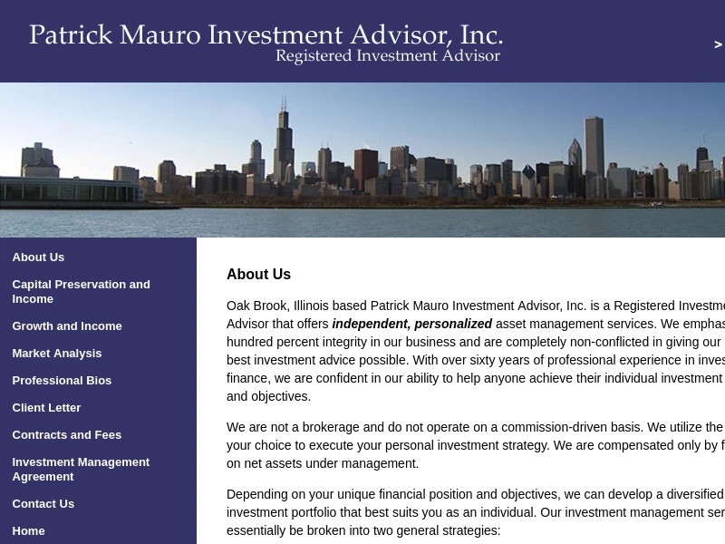 Patrick Mauro Investment Advisor, Inc. | Registered Investment Advisor | Patrick Mauro Investment Advisor, Inc. | Registered Investment Advisor