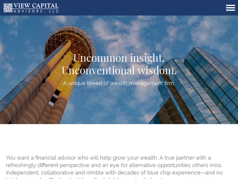 View Capital Advisors – A unique breed of wealth management firm.