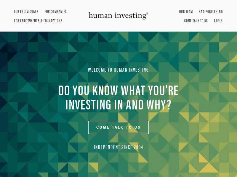 Fiduciary Financial Advisors | Wealth Management | Human Investing