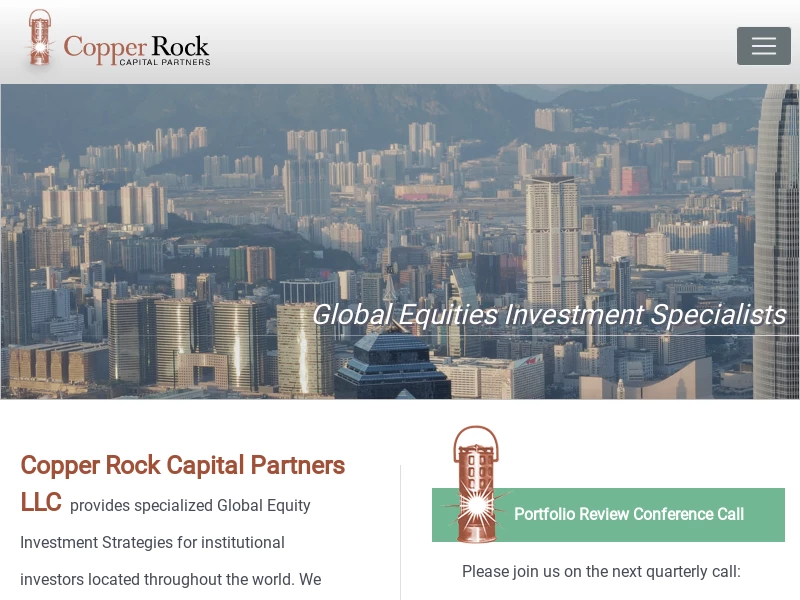 Copper Rock Capital Partners (Copper Rock) website