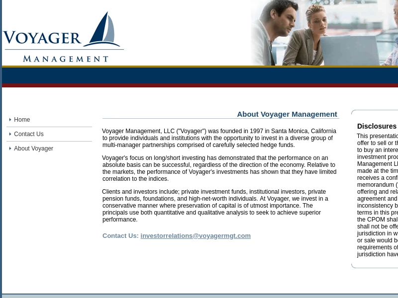 Hedge Fund Portfolios | Voyager Management Los Angeles California