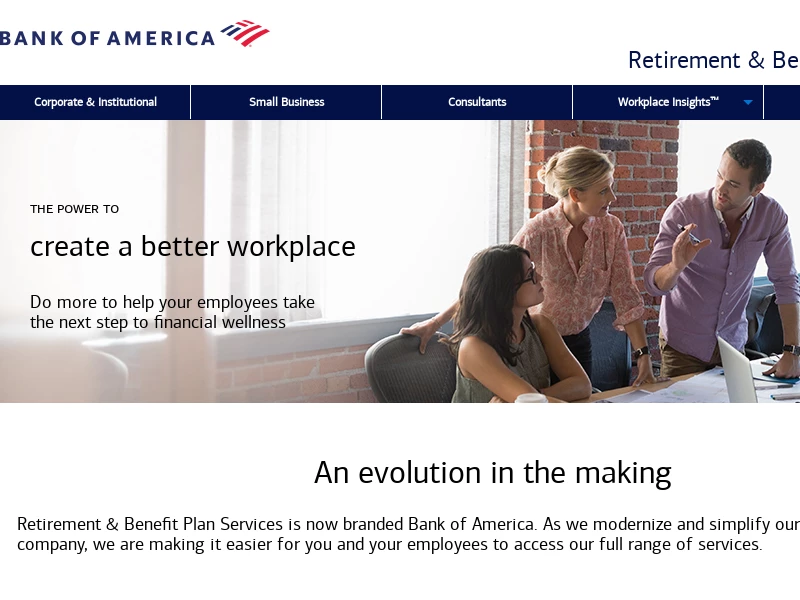 Employee Benefit & Retirement Plans from Bank of America