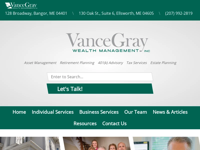 Maine Financial Advisors & Wealth Management Professionals | VanceGray Wealth Management, Inc.