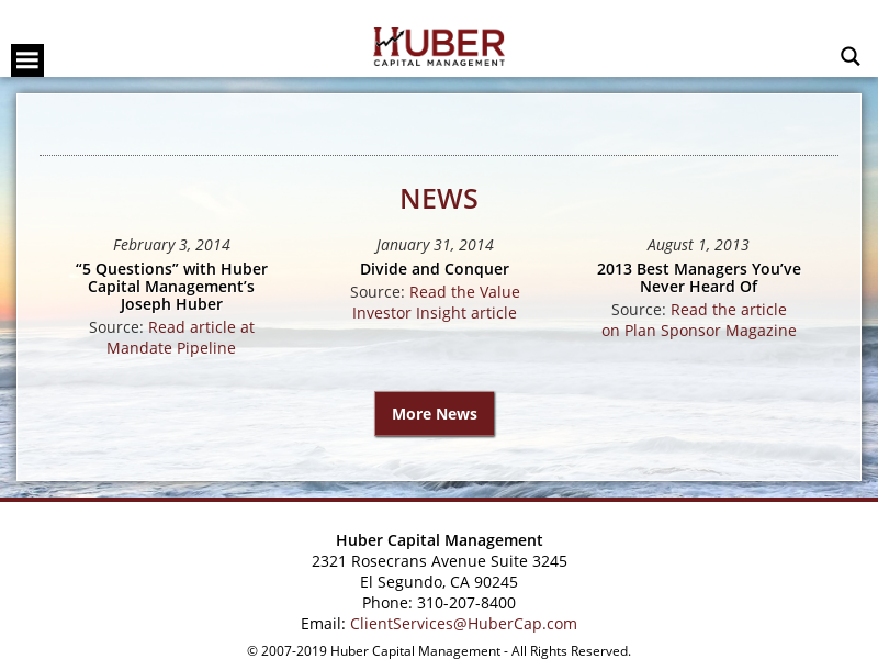 Huber Capital | Management Mutual Funds