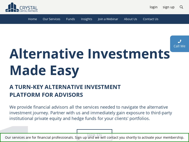 Crystal Capital Partners | An Alternative Investment Platform for Financial Advisors
