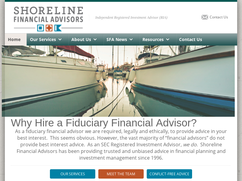 SEC RIA | Shoreline Financial Advisors | Fiduciary Financial Advisor
