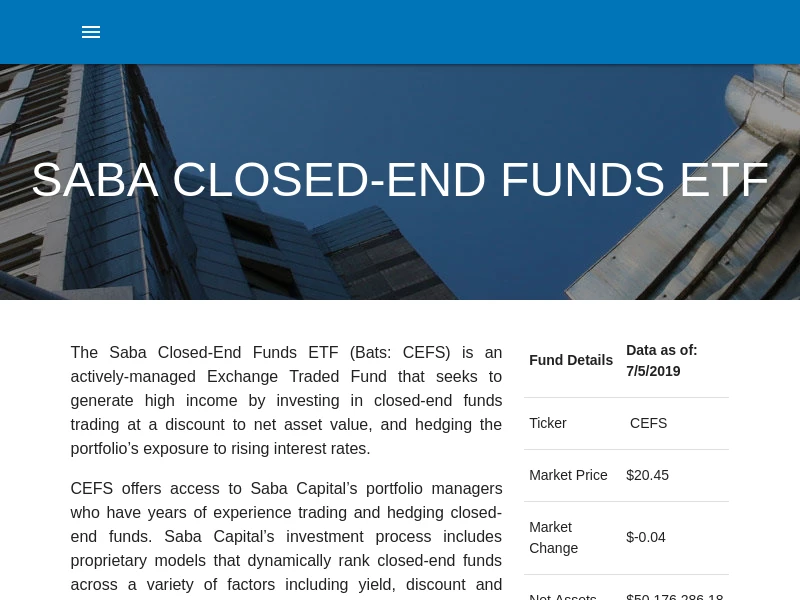SABA Closed-End Funds ETF
