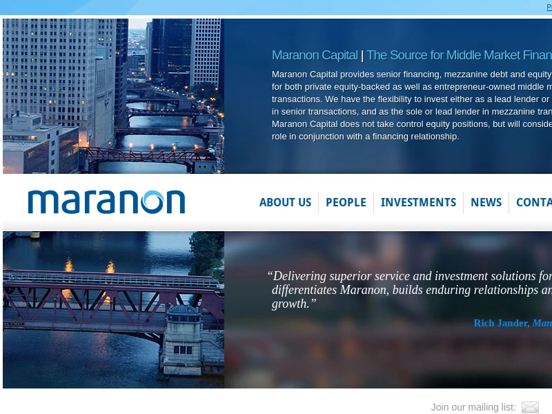 Middle Market Financing :: Maranon Capital :: Chicago, IL