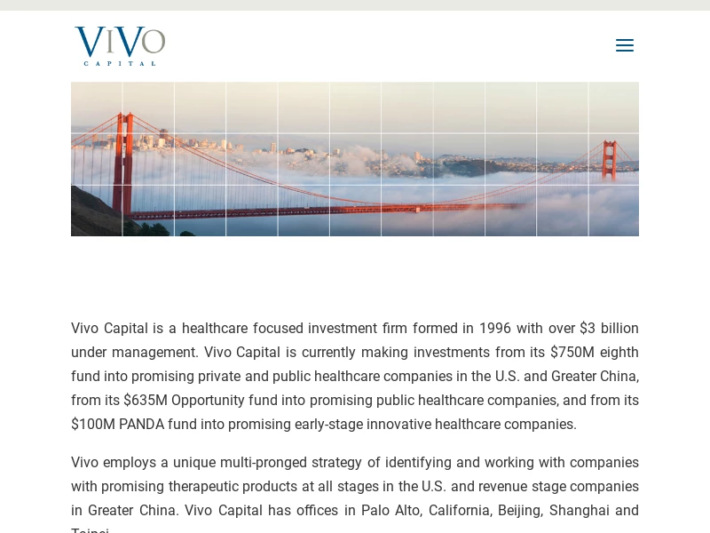 Home - Vivo Capital | Healthcare Focused Investment Firm