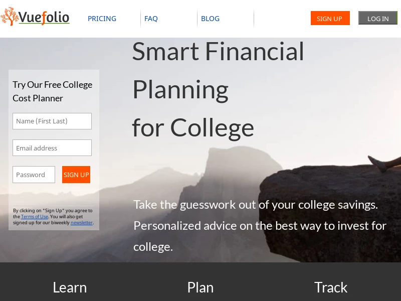Vuefolio | Financial Planning for College Made Easy