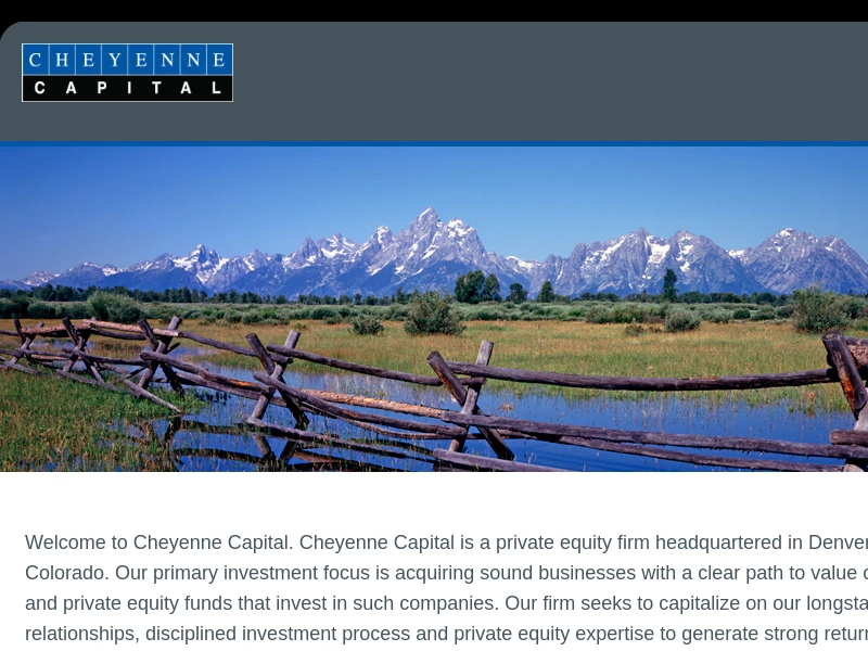 Cheyenne Capital, LP - Welcome to Cheyenne Capital
