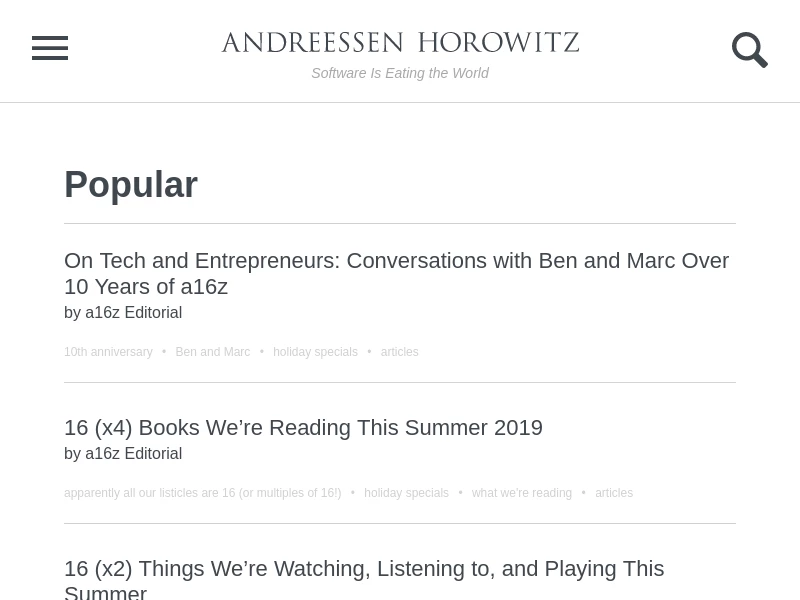 Andreessen Horowitz | Software Is Eating the World