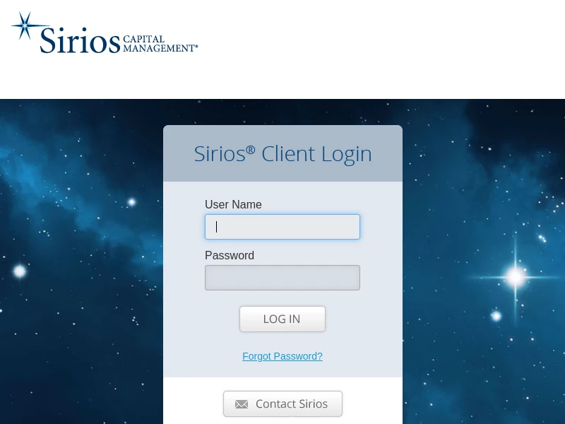 SIRIOS® Client Login : Sirios