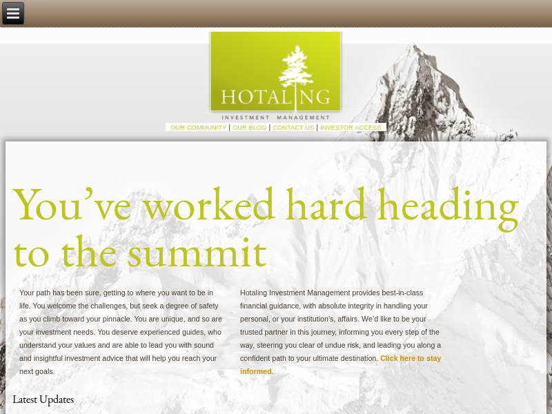 Hotaling Investment Management | Financial guidance, investment management, wealth management, legacy