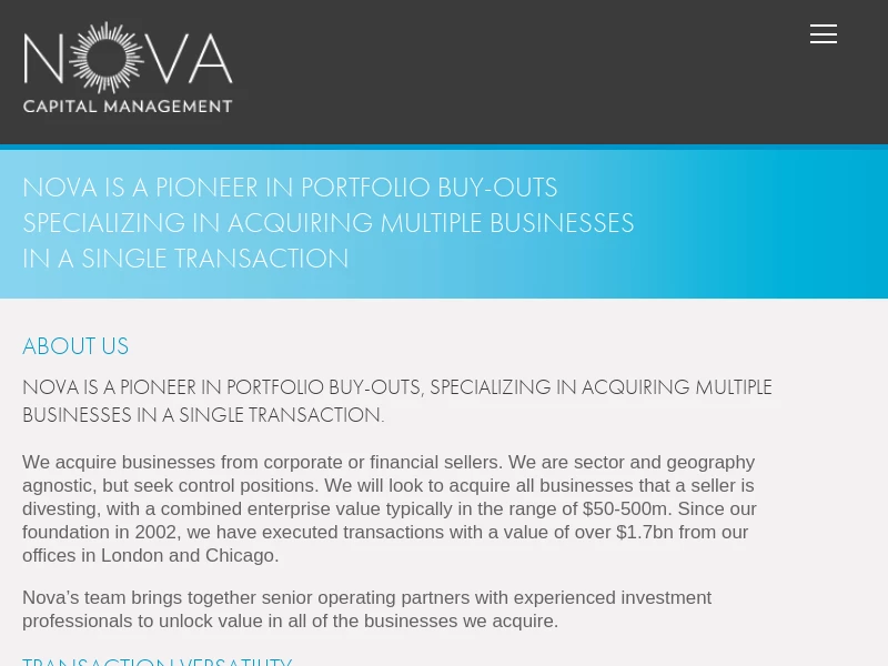 NOVA – Capital Management