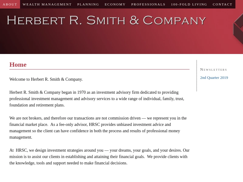 Herb R. Smith & Company — Herbert R. Smith & Company, a Securities and Exchange Registered Investment Advisor