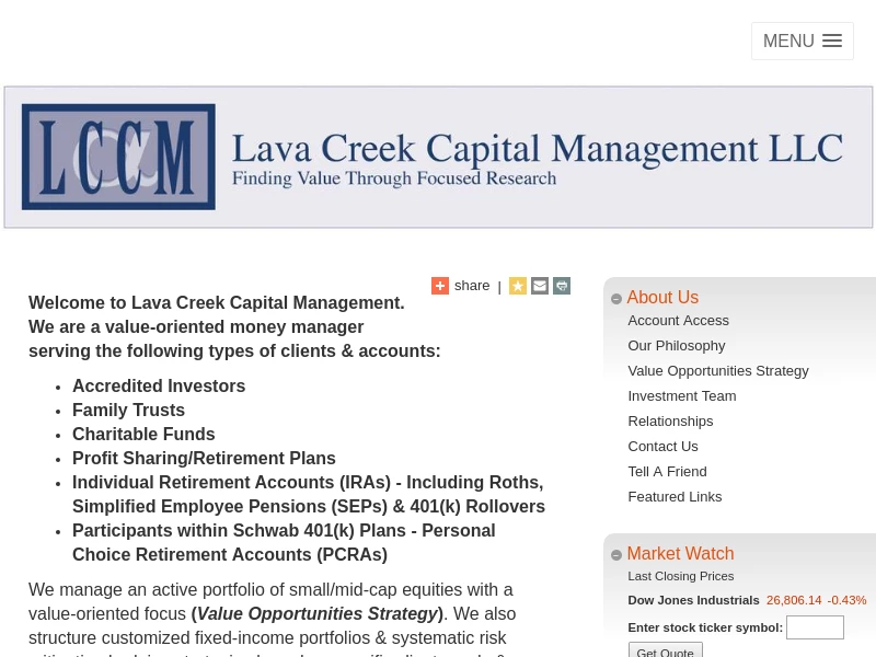 Lava Creek Capital Management, LLC