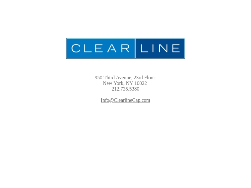 Clearline Capital › Welcome