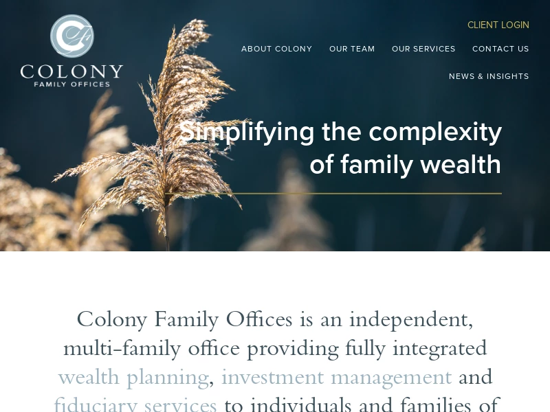 Colony Family Offices - Wealth Planning, Investment Management & Fiduciary Services - Charlotte, NC