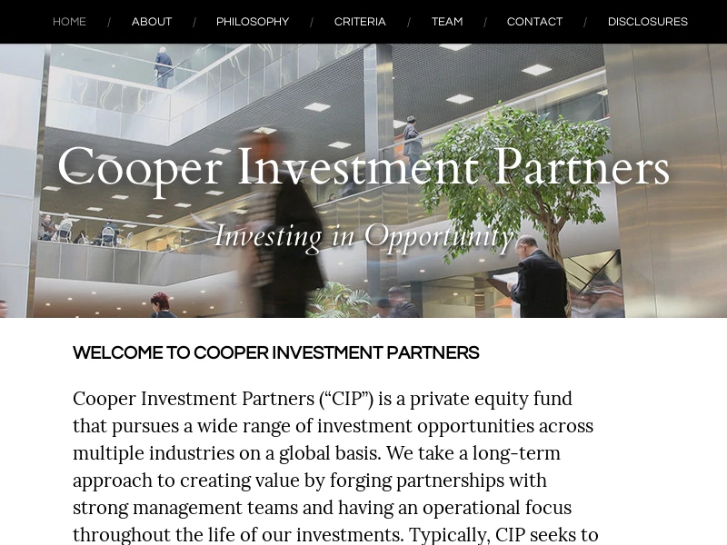 Cooper Investment Partners | Investing in Opportunity
