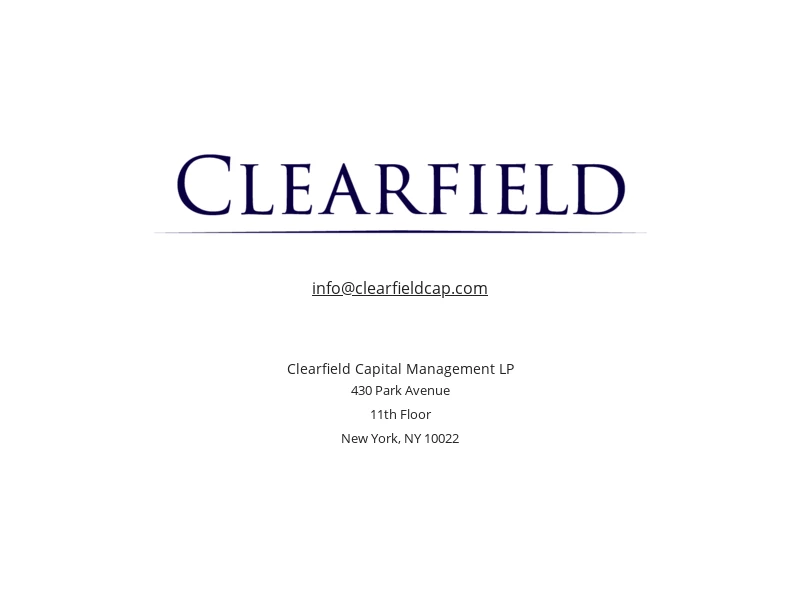 Clearfield Capital Management LP