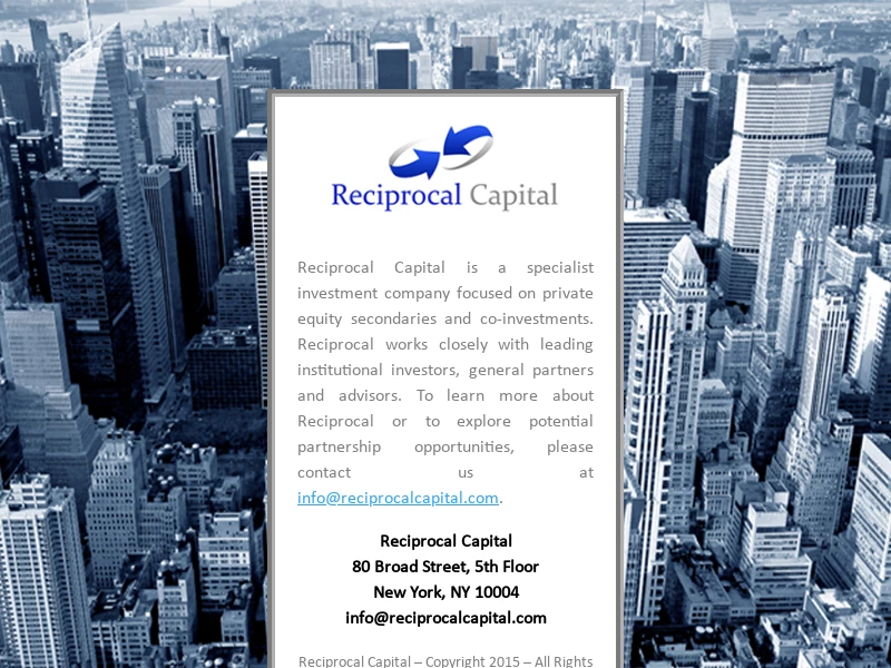 Reciprocal Capital – is a specialist investment company f