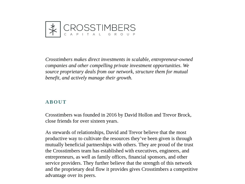 Crosstimbers Capital Group
