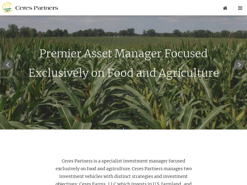 Ceres Partners LLC - Investment Manager Focused Exclusively on Food and Agriculture