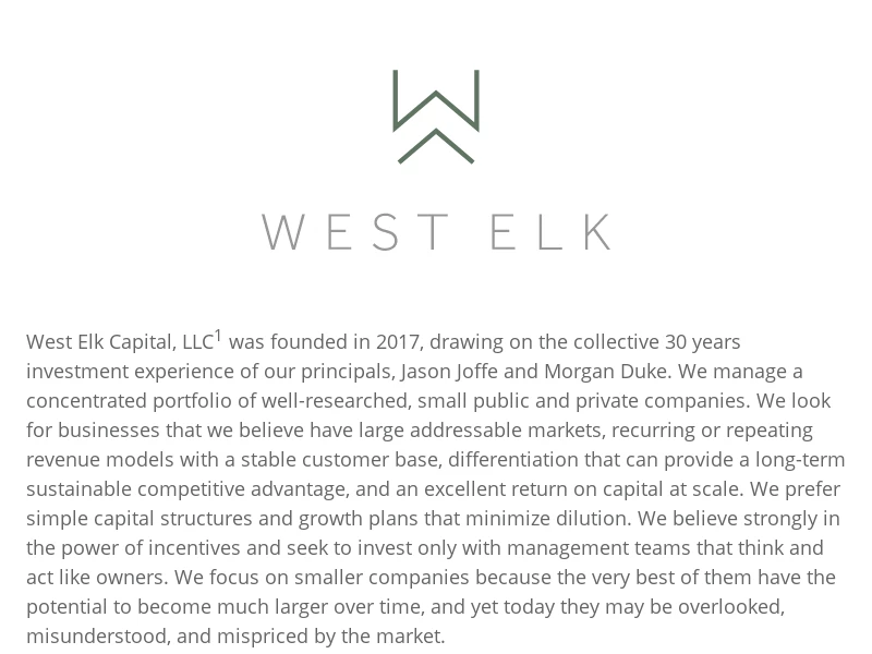 Home :: West Elk Capital, LLC.