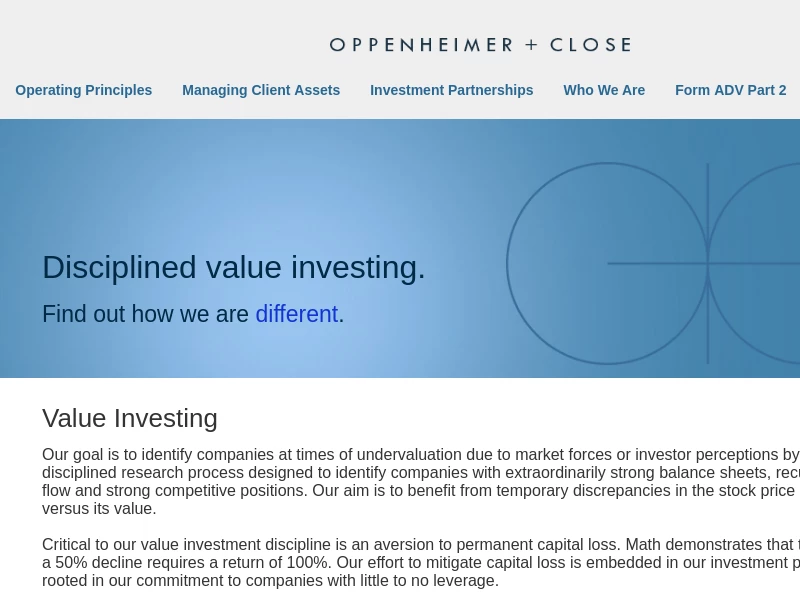 Investing with Oppenheimer + Close