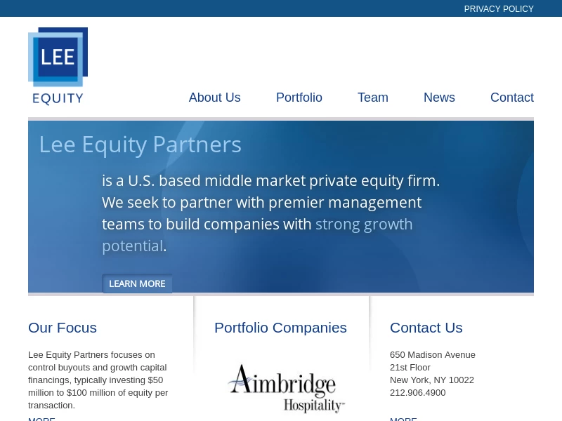 Lee Equity – Private Equity | Growth Investing