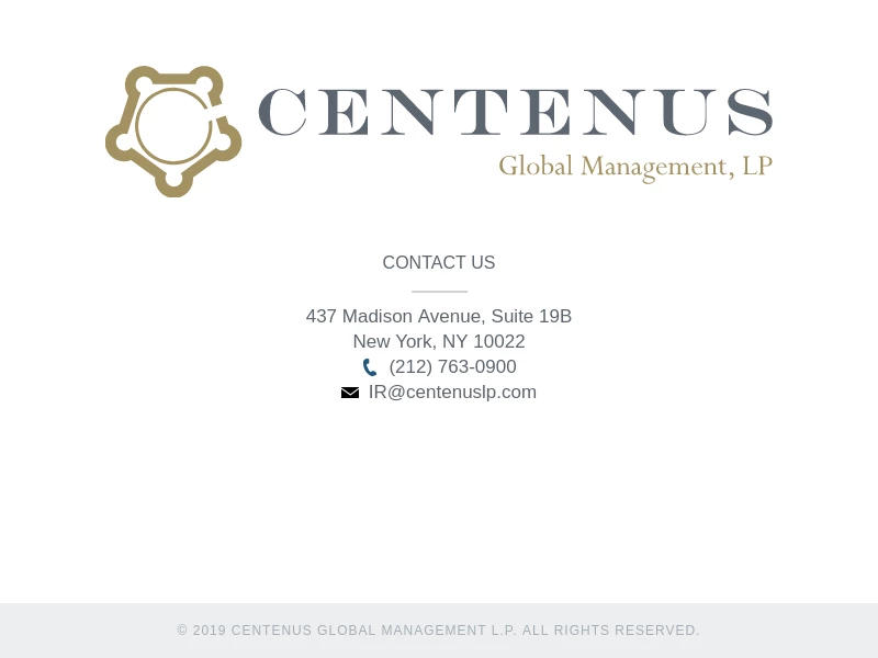 Centenus Global Management LP