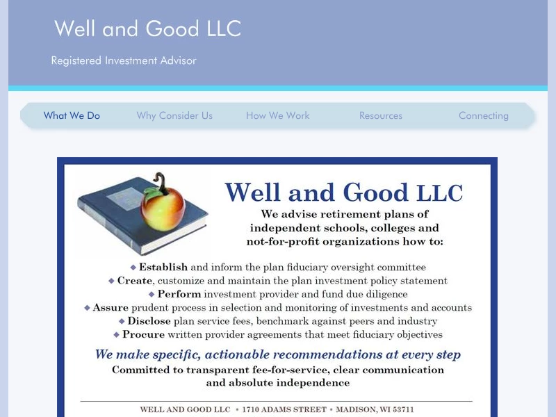 Well and Good LLC – Well and Good LLC