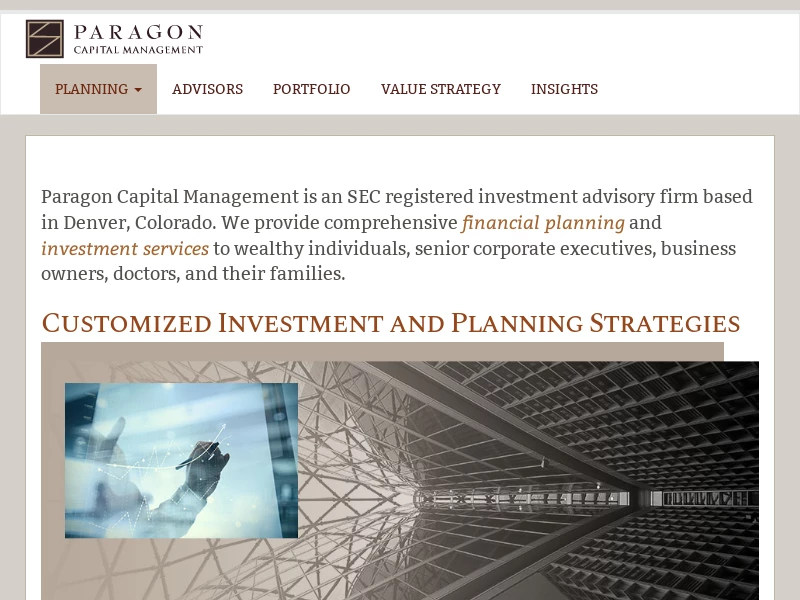 Paragon Capital Management Investment Services & Management | Financial Planning