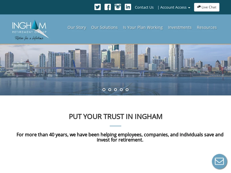 Ingham Retirement Group | A national, independent, full service retirement plan consulting, investment advisory, record keeping & actuarial firm, with over $1.5 billion under administration.
