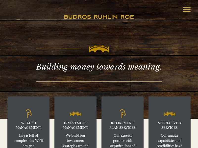 Budros Ruhlin & Roe | Building money towards meaning
