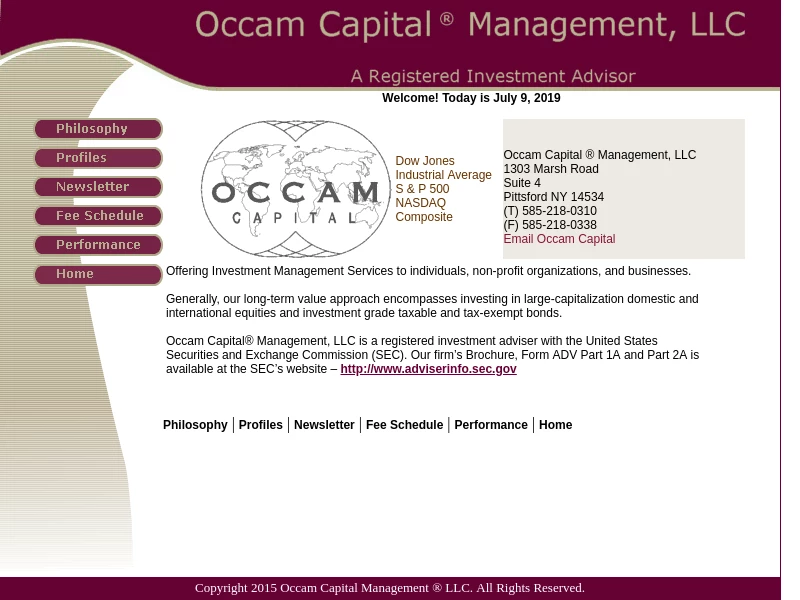 Occam Capital® Management LLC – A Registered Investment Advisor