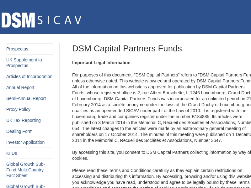 UCITS Funds - DSM Capital Partners