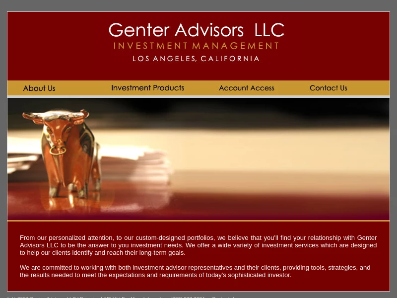GENTER ADVISORS LLC - Welcome
