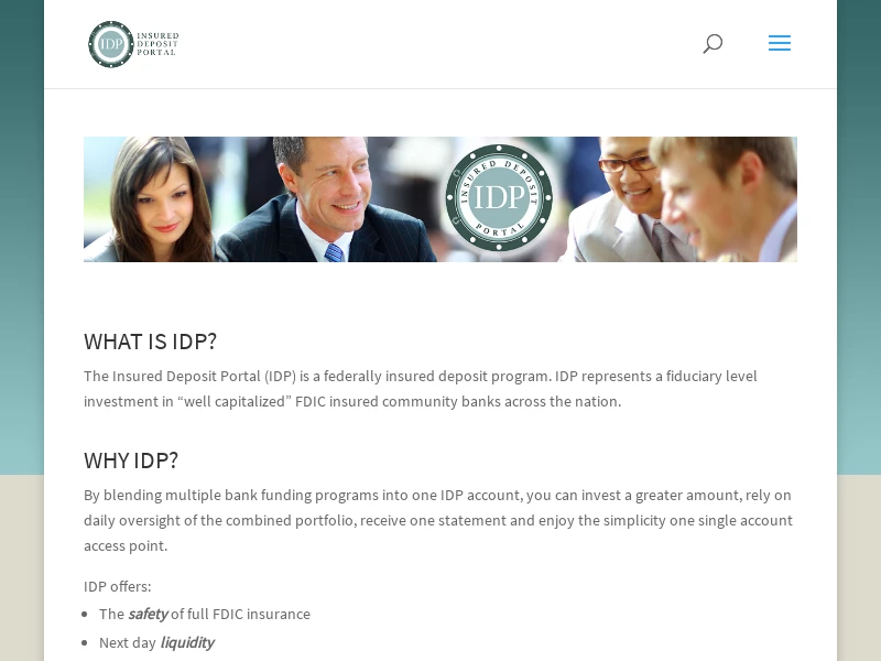 IDP | Insured Deposit Portal