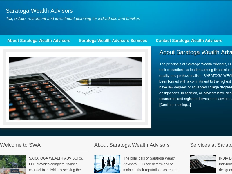 Saratoga Wealth Advisors – Tax, estate, retirement, and investment planning for individuals and families