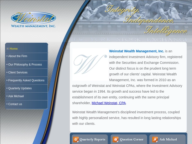 Weinstat Wealth Management, Inc – Independent Investment Advisory firm
