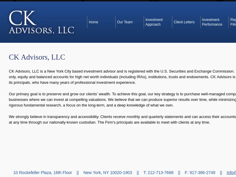 CK Advisors, LLC - Home