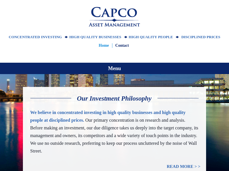 Capco Asset Management – Concentrated investing in high quality businesses and high quality people at disciplined prices